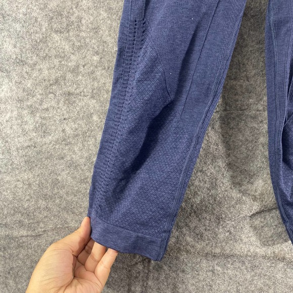 Lululemon In The Flow Crop Leggings 4 Heathered Cadet Blue Stretch Capri - Picture 4 of 9